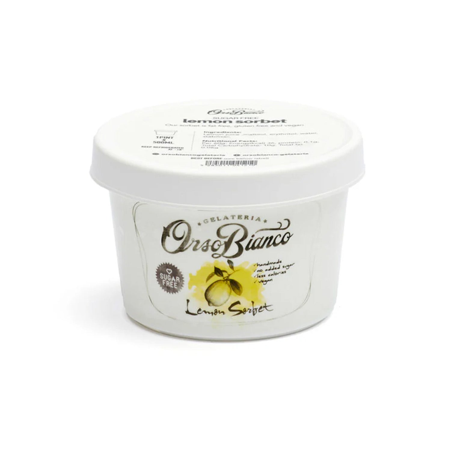 Lemon Sorbet 500ml Sugar Free